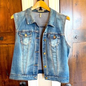 Tribal Jeans Blue Denim Vest L